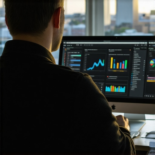 Advanced Local SEO Strategies for Columbus SEO specialist analyzing local SEO data in Columbus with cityscape background.