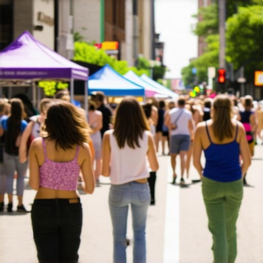 Crowd enjoying a lively street festival in Columbus, Ohio
