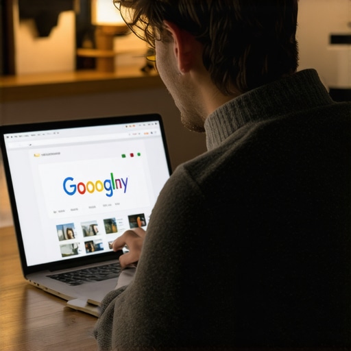 Business owner working on Google My Business profile with Ohio landmarks