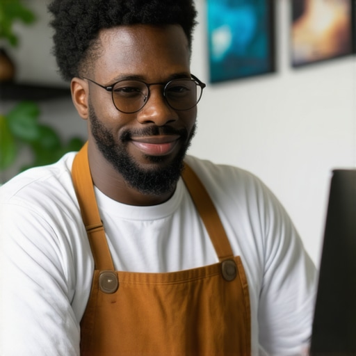 Columbus business owner working on Google My Business profile