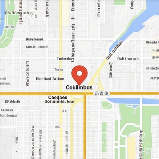 Digital map showing Columbus, Ohio with Google Maps interface.