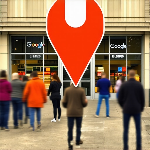 A vibrant Columbus storefront with an overlay of Google Maps marker indicating local business visibility