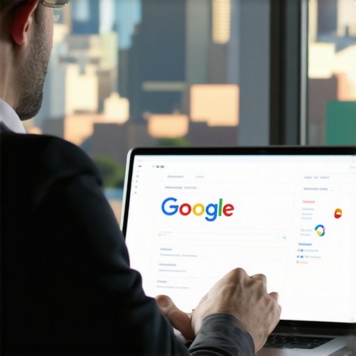 SEO expert working on Google My Business optimization with Columbus skyline