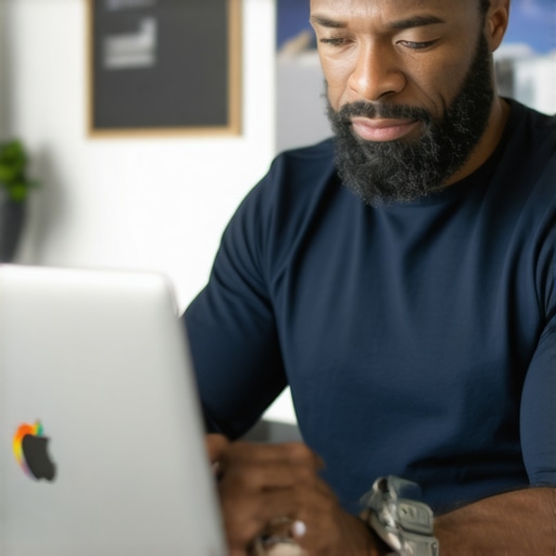 Business owner working on Google Maps profile on a laptop