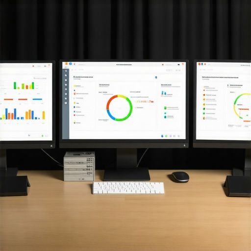 A person analyzing local SEO data using multiple screens with citation and competitor analytics.