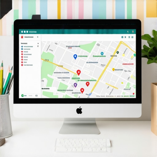 Tools for Local SEO Maintenance in Columbus Screenshot of SEO analytics dashboard with Columbus city map in the background.