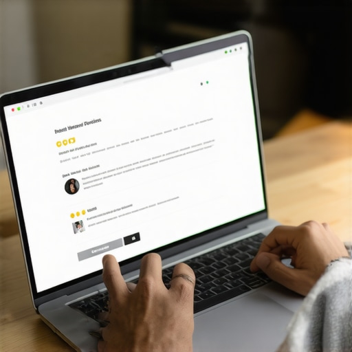 Ohio business owner actively responding to customer reviews on a laptop