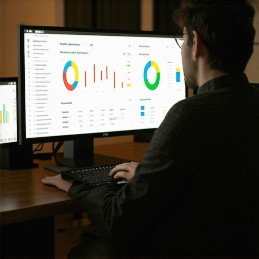 Mastering Local SEO Tools for Google Maps Success A workspace with various SEO software screens showing analytics, citations, and reviews management.