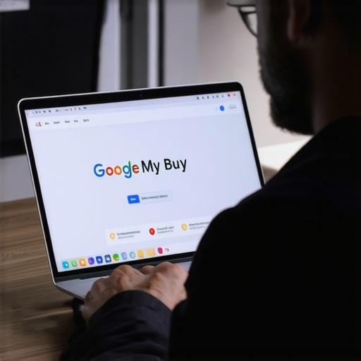 A person managing their Google My Business profile on a laptop for local SEO in Columbus.