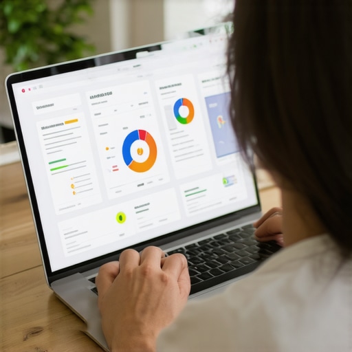 A person using SEO software tools on a laptop to manage local search rankings