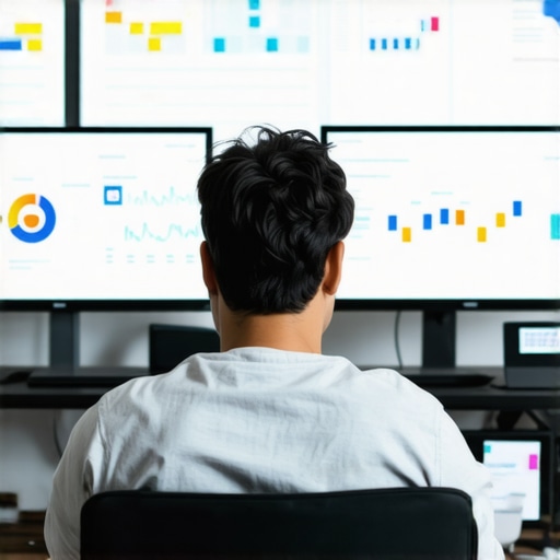 A person reviewing local SEO performance metrics on multiple screens, focusing on map data and analytics