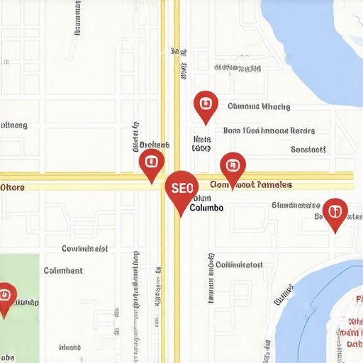 Map of Columbus Ohio showing local business locations and SEO strategies