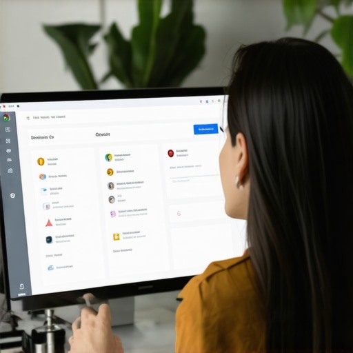 Business owner checking reviews on a laptop with Google My Business dashboard.